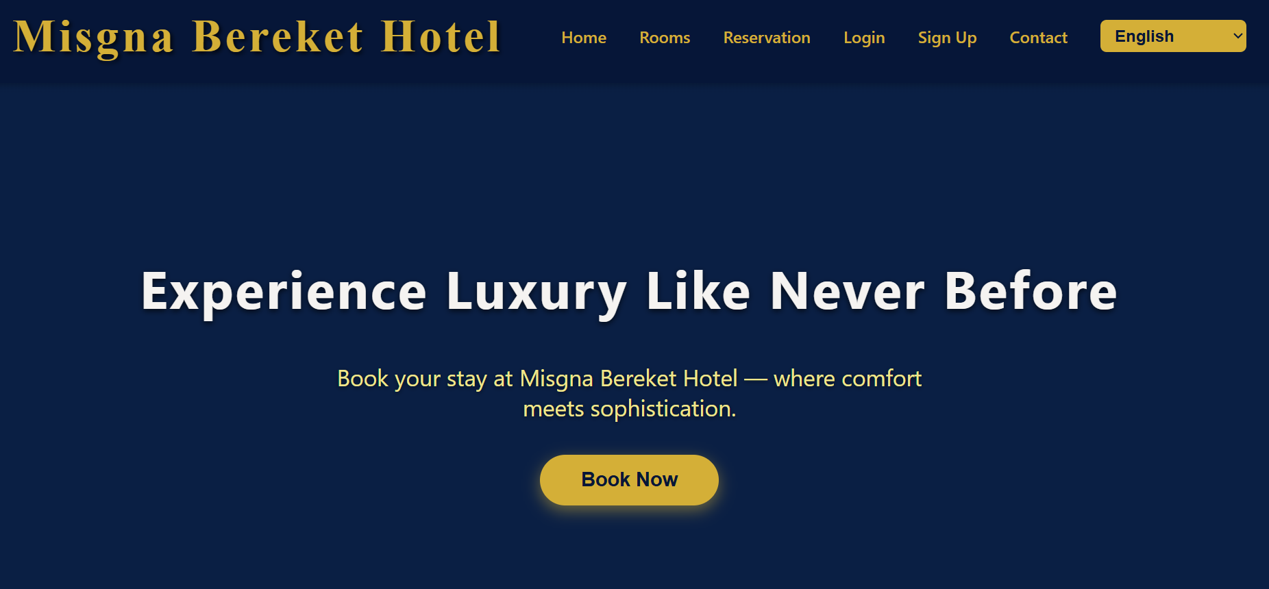Hotel Booking System Project Screenshot